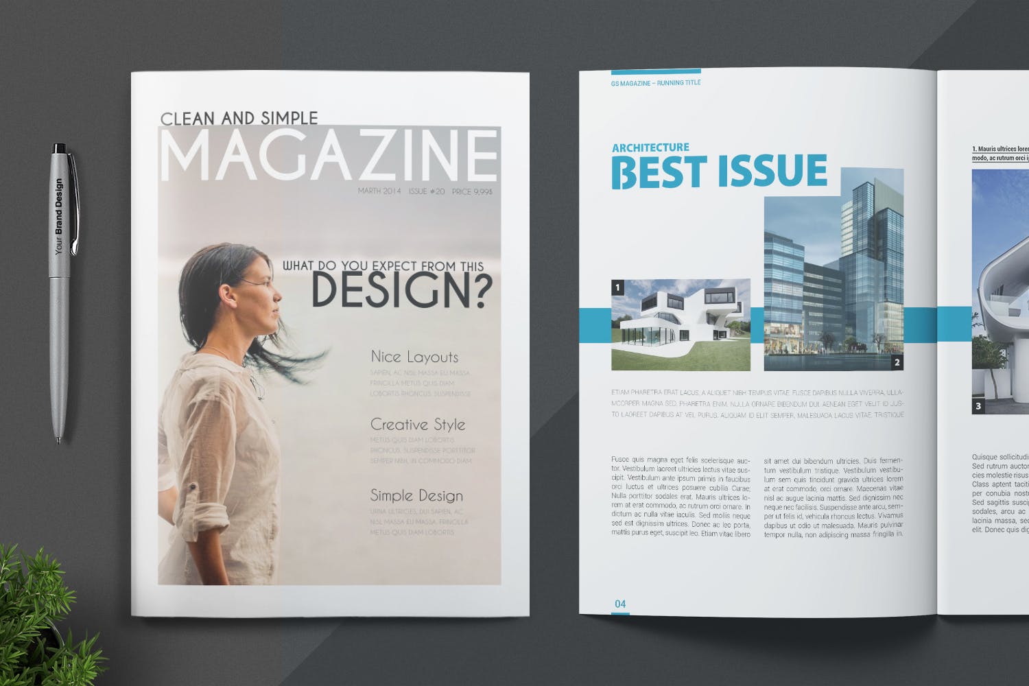 建筑设计主题杂志设计INDD模板 Magazine Template插图