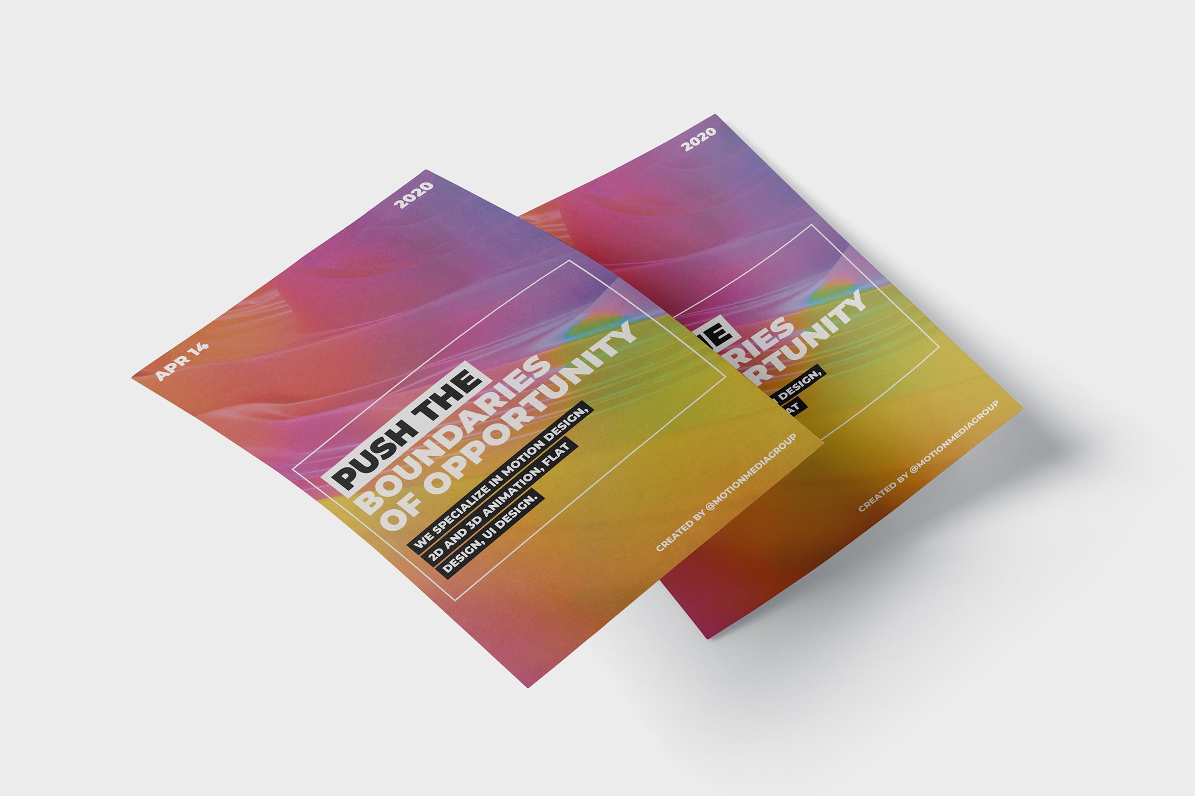 多彩艺术背景海报PSD素材素材库精选模板 Colorful Poster Template插图