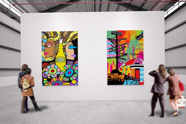 展览馆绘画作品艺术品展示样机Vol.3 Exhibition Mockup [vol3]插图(4)