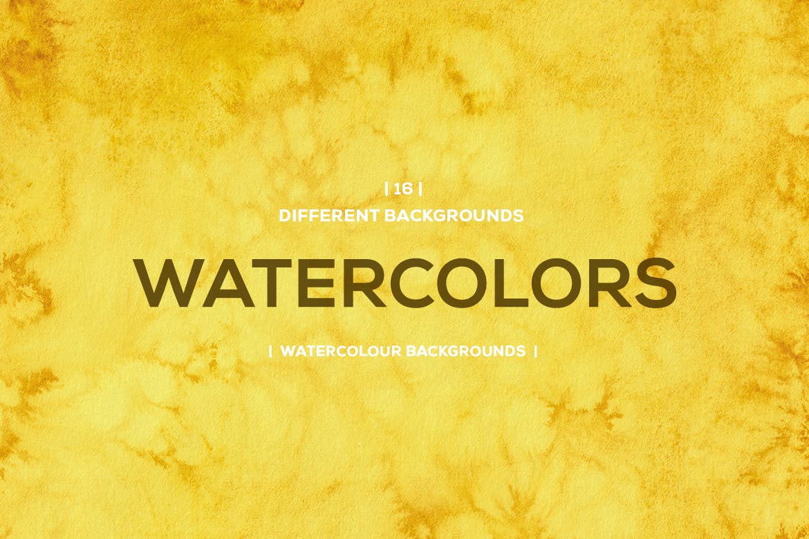 黄色水彩肌理仿纸张纹理背景素材 Watercolor Backgrounds插图(1)