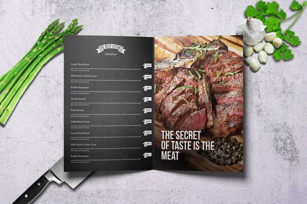 西式快餐菜单点餐牌PSD模板 Chef Restaurant Menu Bunle A4 & US Letter插图(4)