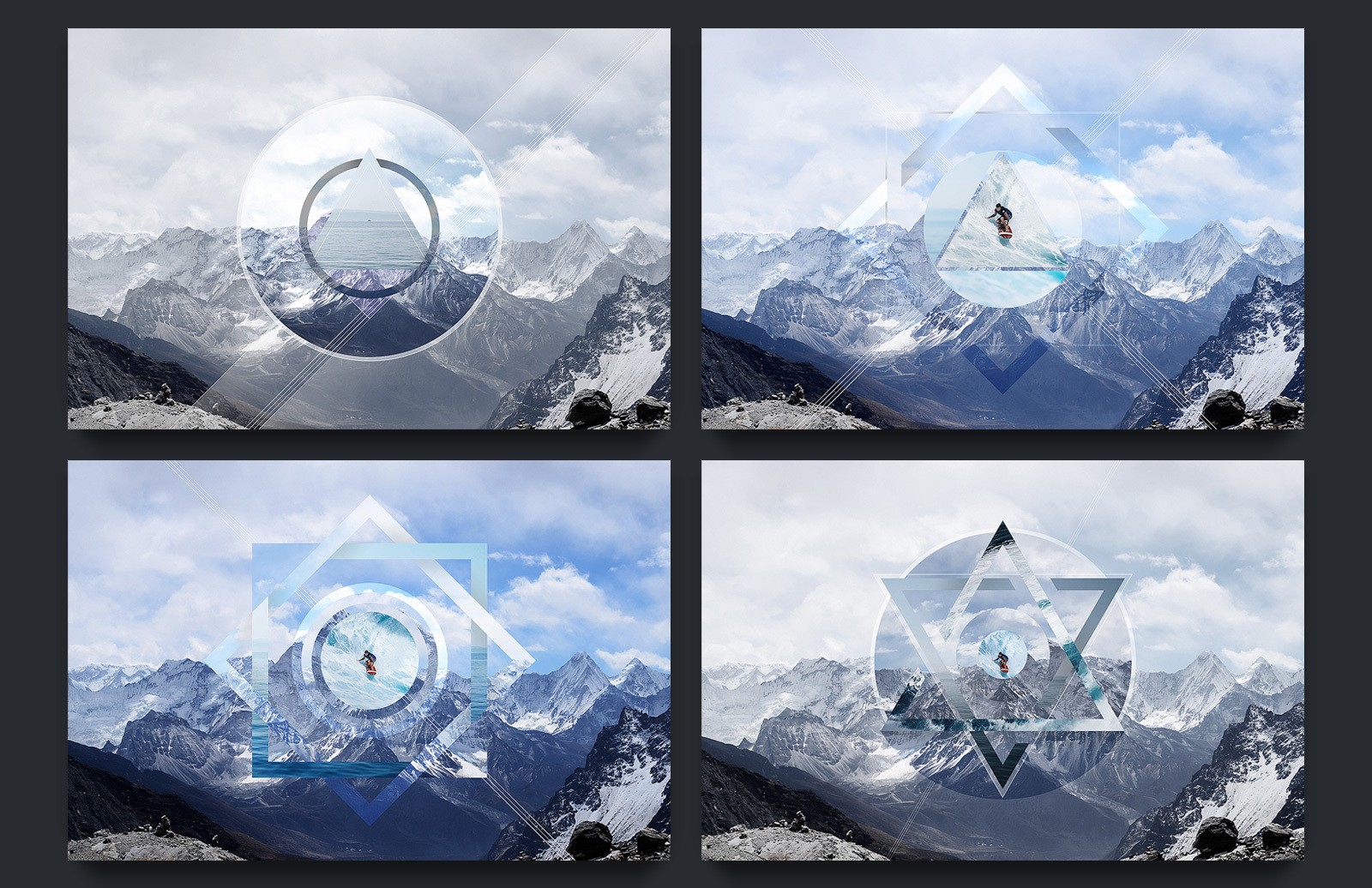 超梦幻大片视觉照片样机模板 Polyscape Generator Photoshop Mockups插图(1)