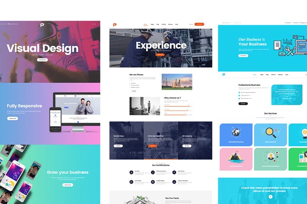创意多用途多图版式网站设计PSD模板 Pisces-Multi Concept Creative PSD Template插图(2)