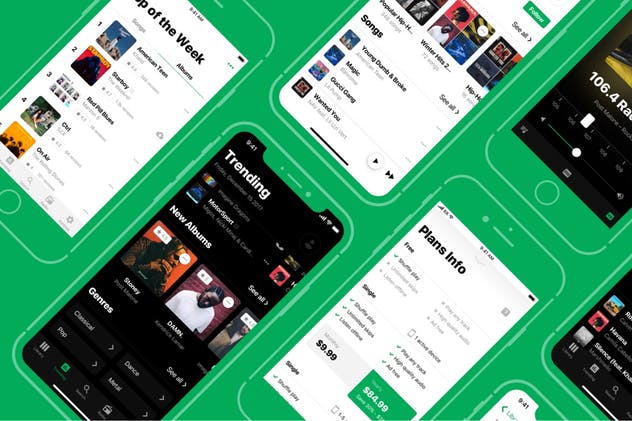 音乐社交APP应用UI设计套件 Heavy UI Kit: Music插图(6)