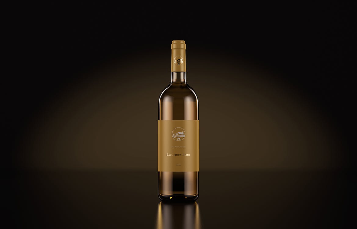 葡萄酒酒瓶外观设计样机PSD模板 Wine Bottle Mockup — Dark Studio插图(2)