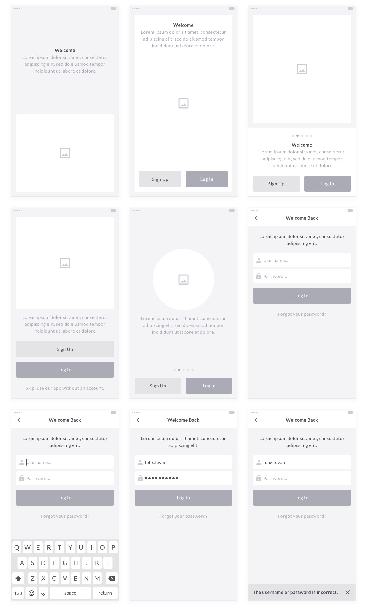 90+手机 APP 界面线框图套件 Mobile Wireframe Kit [AI&Sketch]插图(6)