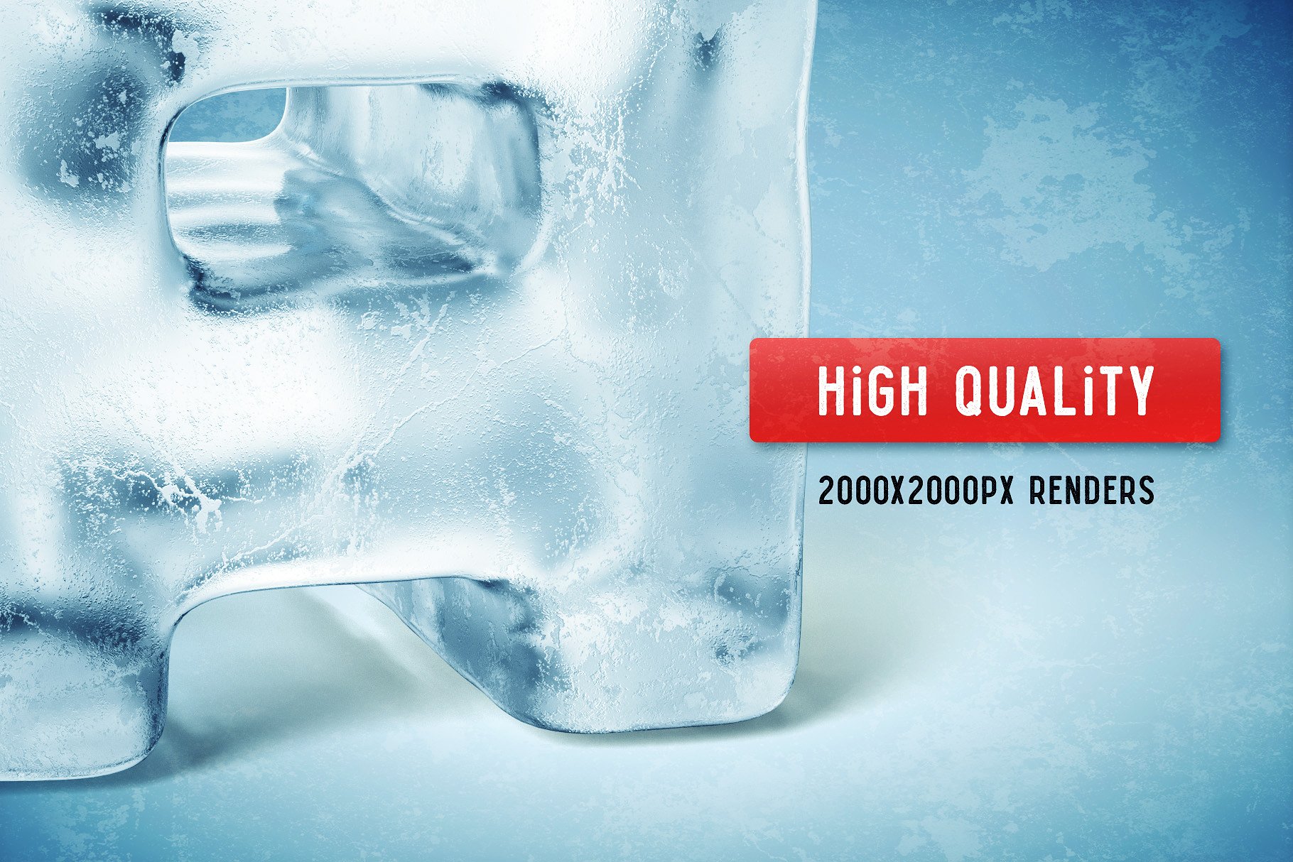 3D冰莹剔透冰块字母字体 Set of Ice Cube letters插图(2)