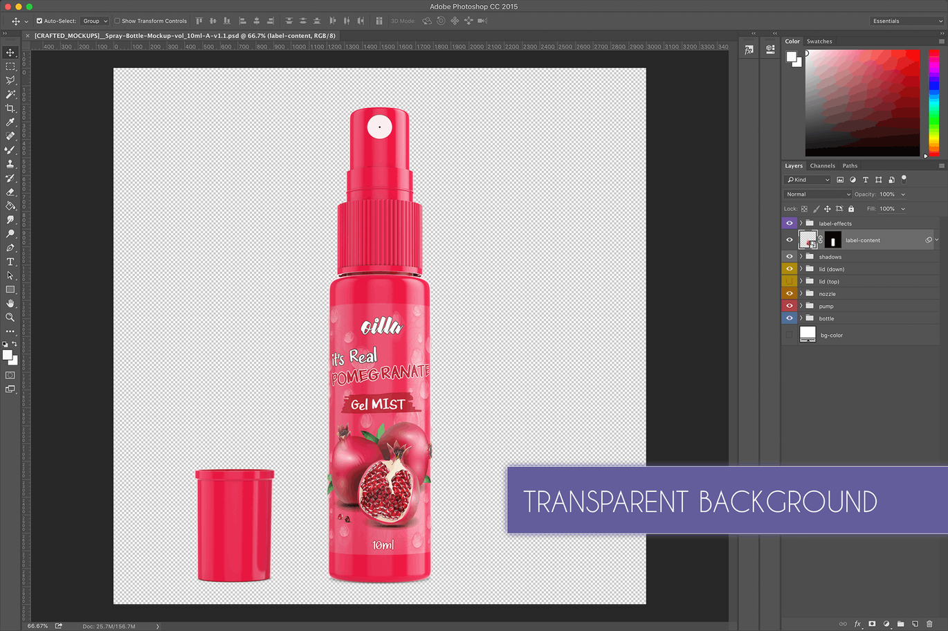 保湿喷雾瓶外观设计样机模板[10ml规格] Spray Bottle Mockup v. 10ml-A插图(6)