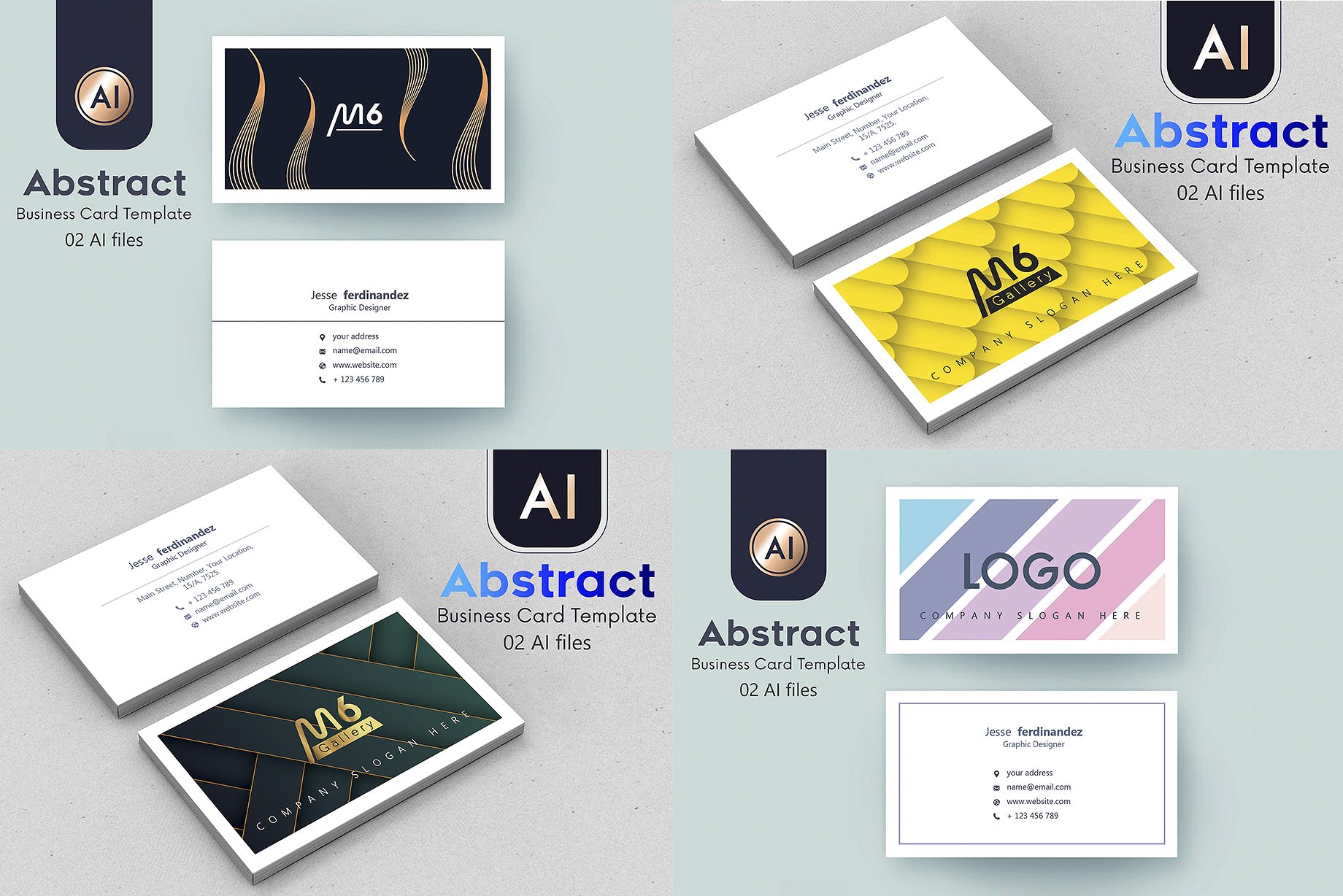 125个高品质的PSD和AI名片设计模板插图(2)