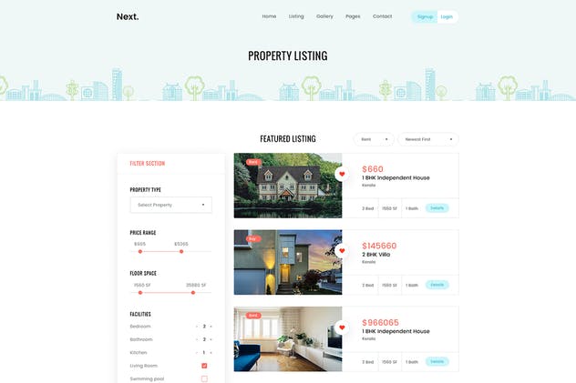 房地产物业管理机构网站设计模板 RealEstate Property Management Agency Web Template插图(4)