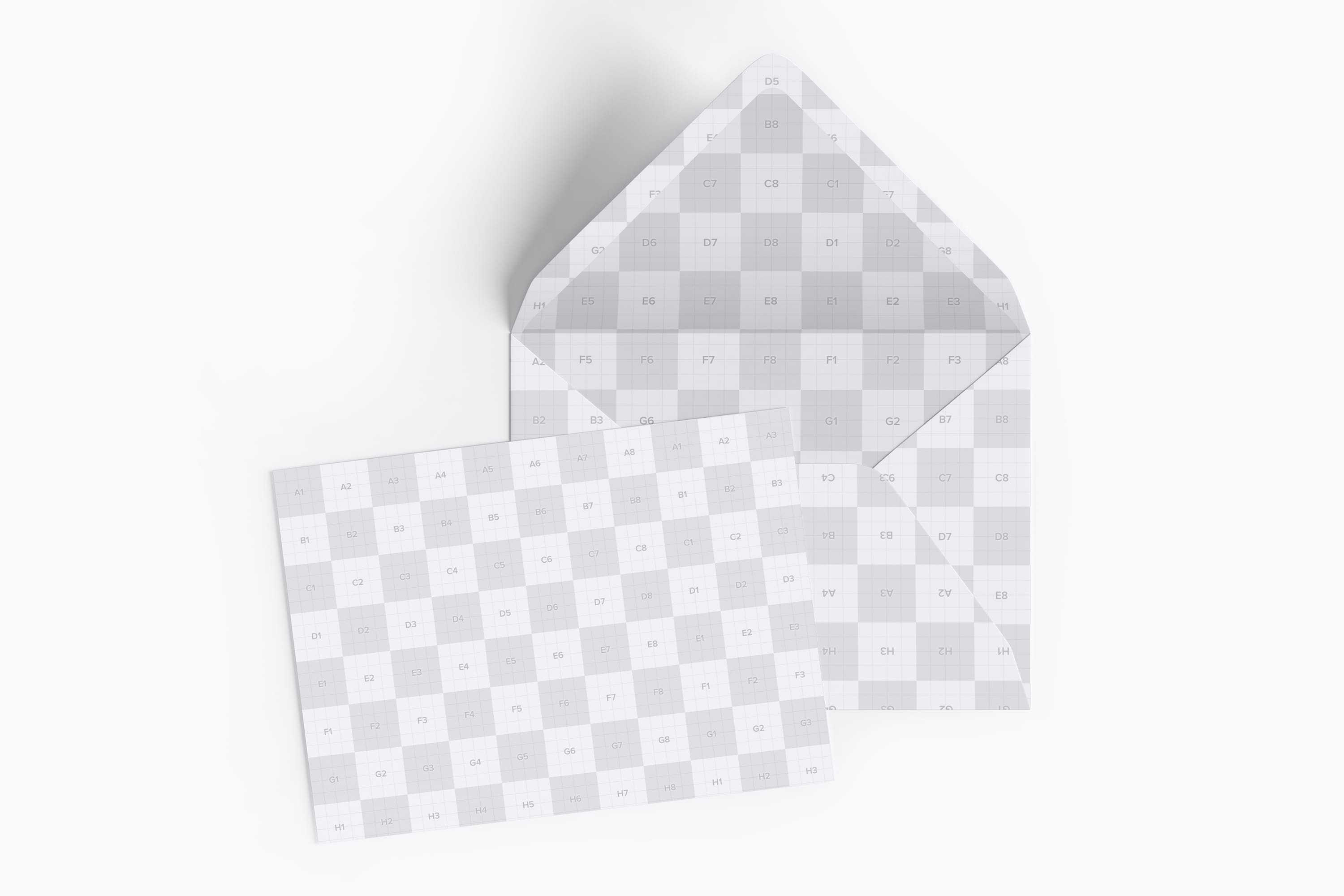 A7规格信封&贺卡设计样机模板 A7 Envelope and Landscape Card Mockup插图(2)