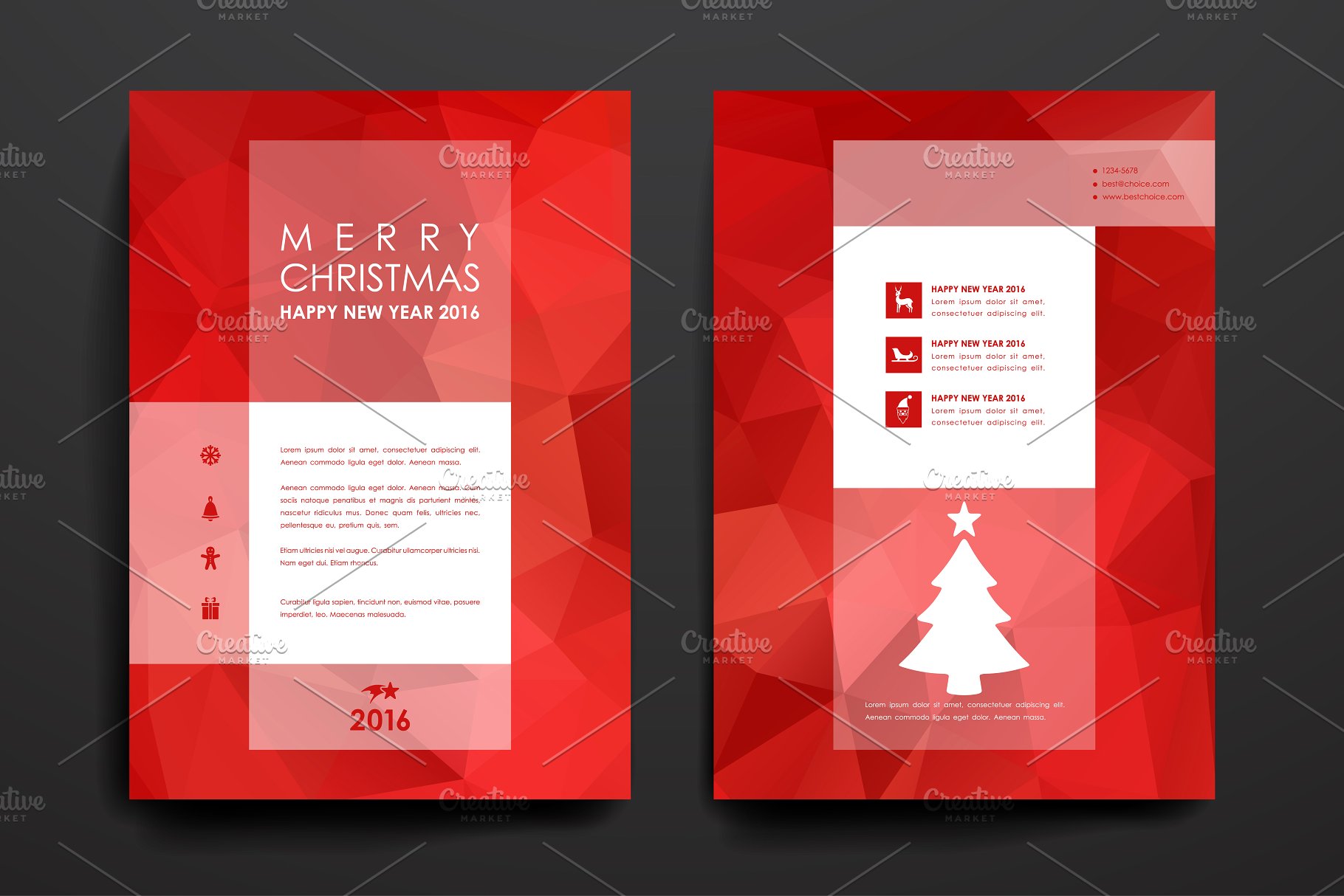 圣诞节主题小册子模板 Merry Christmas Brochures插图(21)