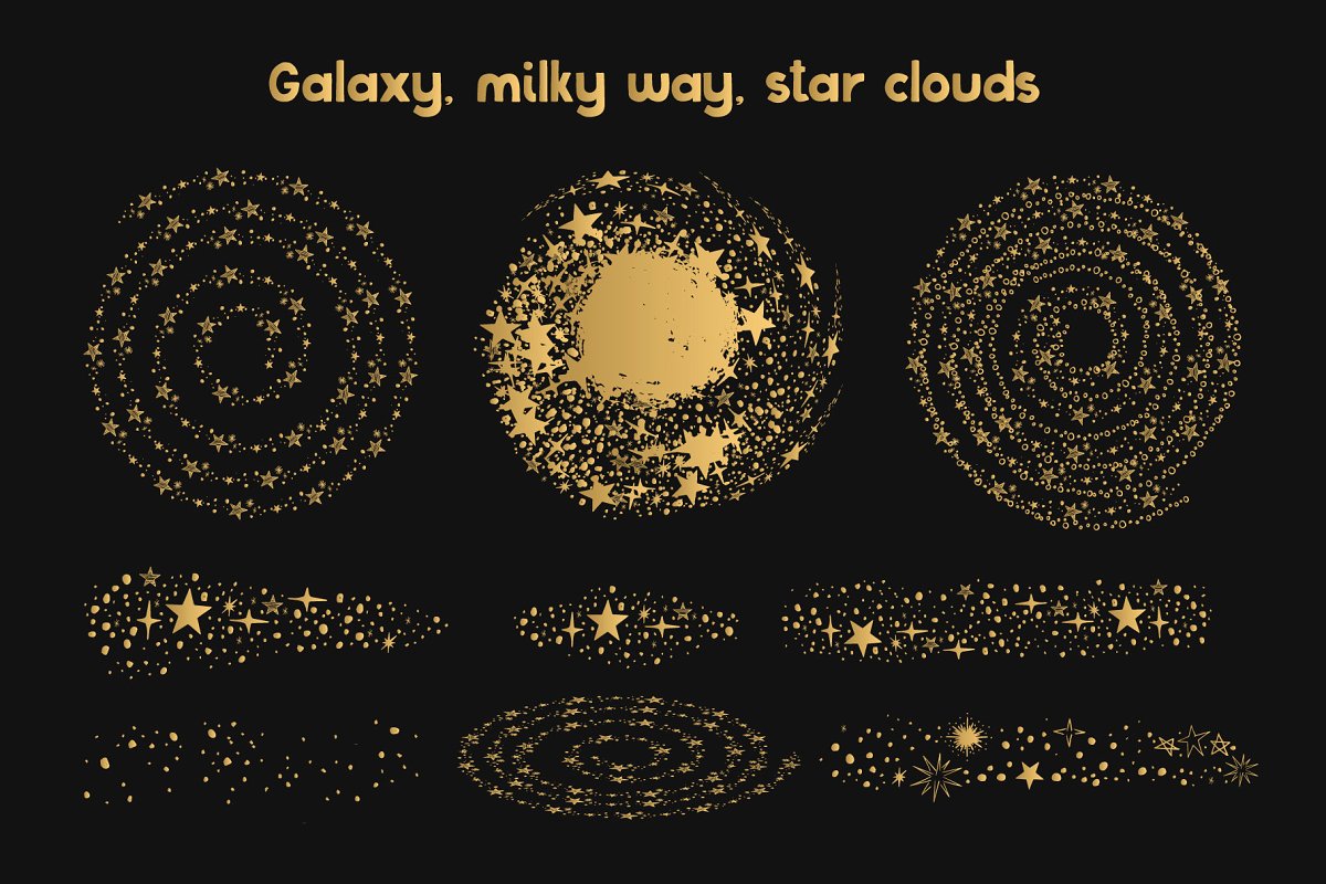 太空星系故事矢量图形套装插图(6)