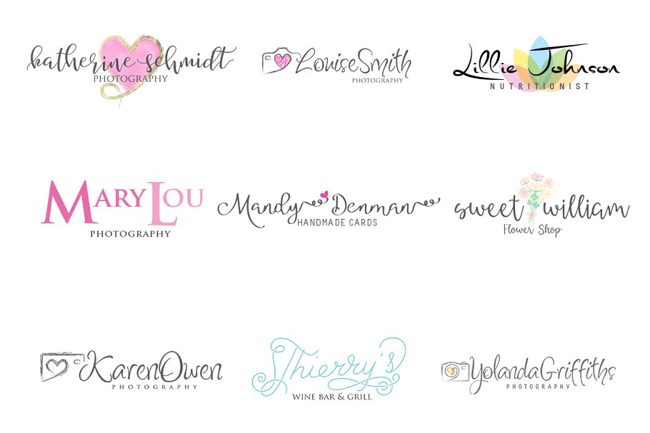 100款预制Logo模板和Logo设计字体合集 Logo bundle and Font Bundle插图(9)