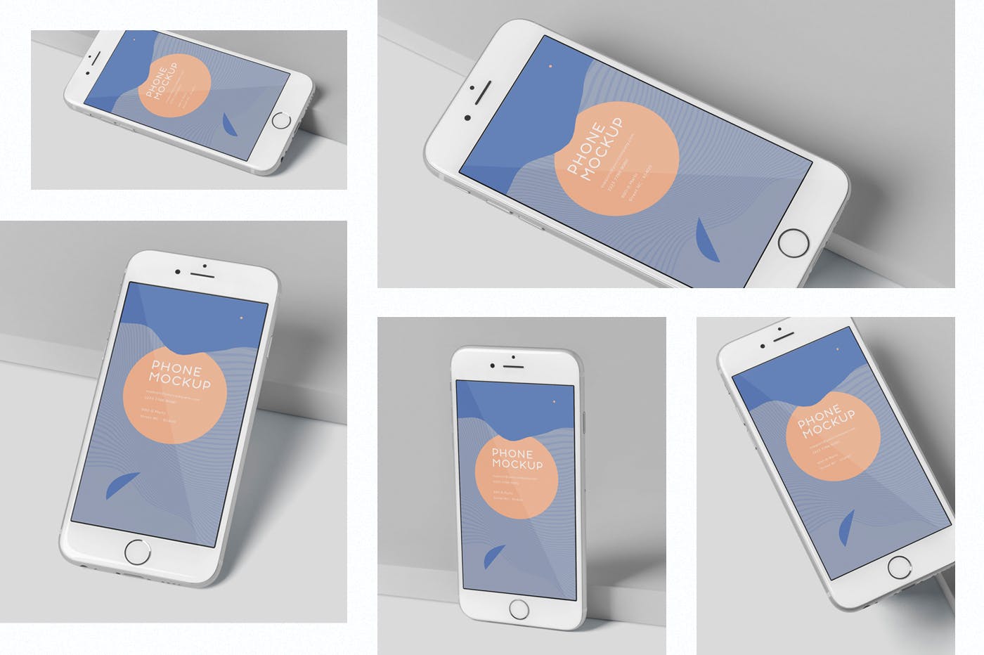 旧款带Touch ID按键iPhone屏幕预览样机模板 Phone Mock-Ups Set插图(1)