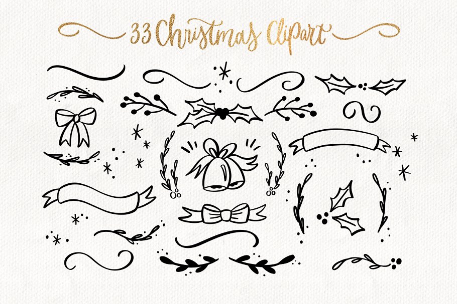 圣诞祝福语图形剪贴画 Quotes & clipart Merry Christmas SVG插图(4)