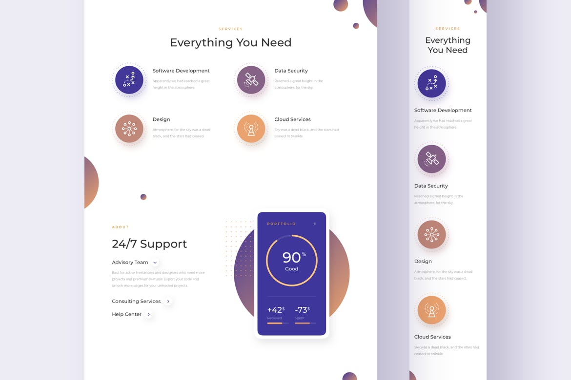 商业技术响应式网站着陆页设计模板[FIG, SKETCH, XD] Business Technology Responsive Landing Page插图(2)