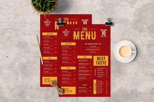 复古风乡村美食菜单设计模板 Rustic Food Menu插图(2)