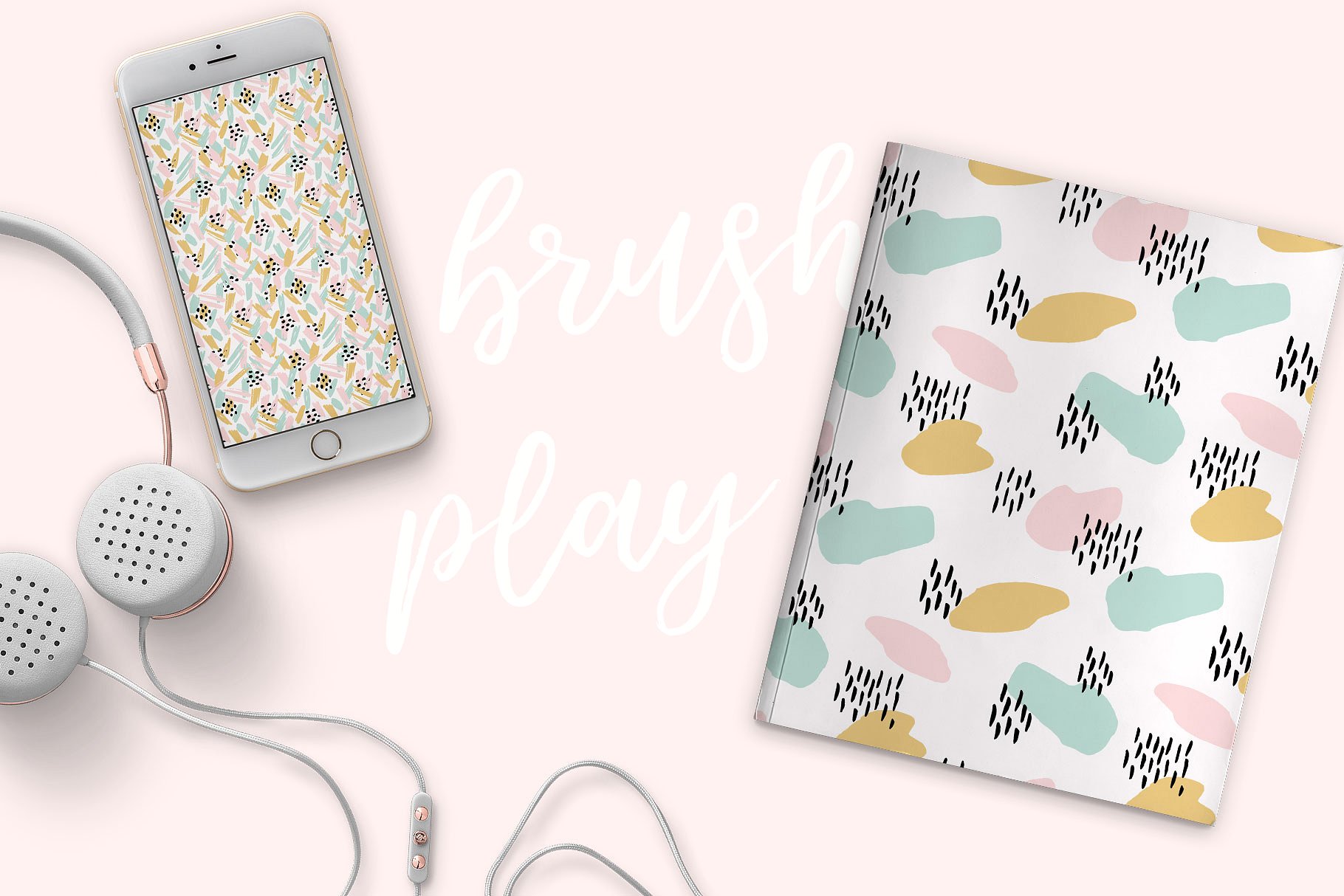 抽象画笔图案纹理 Brush Play Abstract Patterns插图(3)