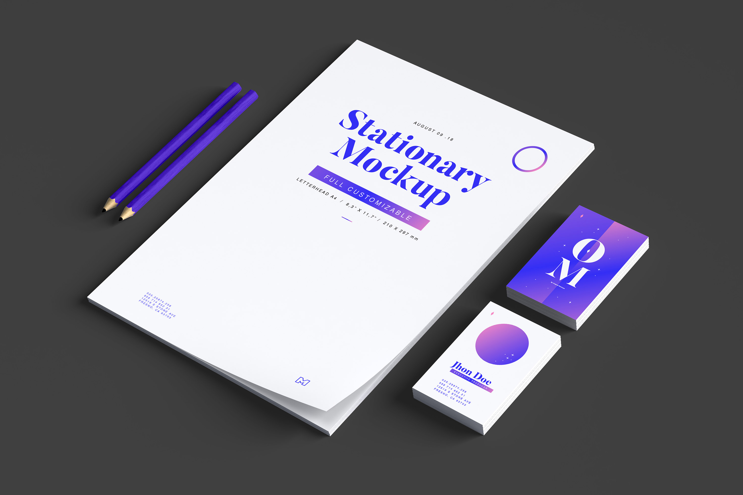 品牌VI设计案例预览办公用品套装样机03 Stationery Mockup 03插图(2)