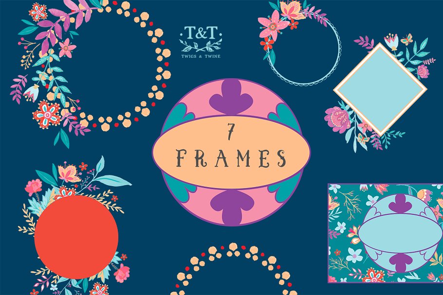 优雅时尚水彩花卉剪辑集 Watercolor Floral Clipart Set Anita插图(1)