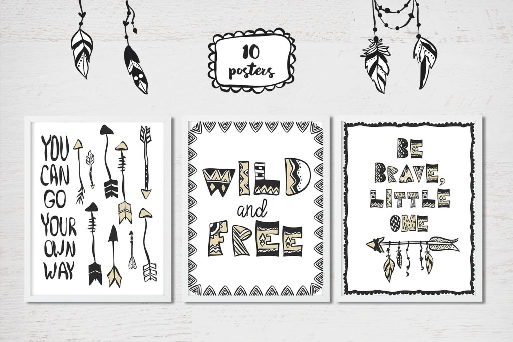 可爱的手绘部落动物无缝背景素材下载[eps,ai,svg,png]插图(2)