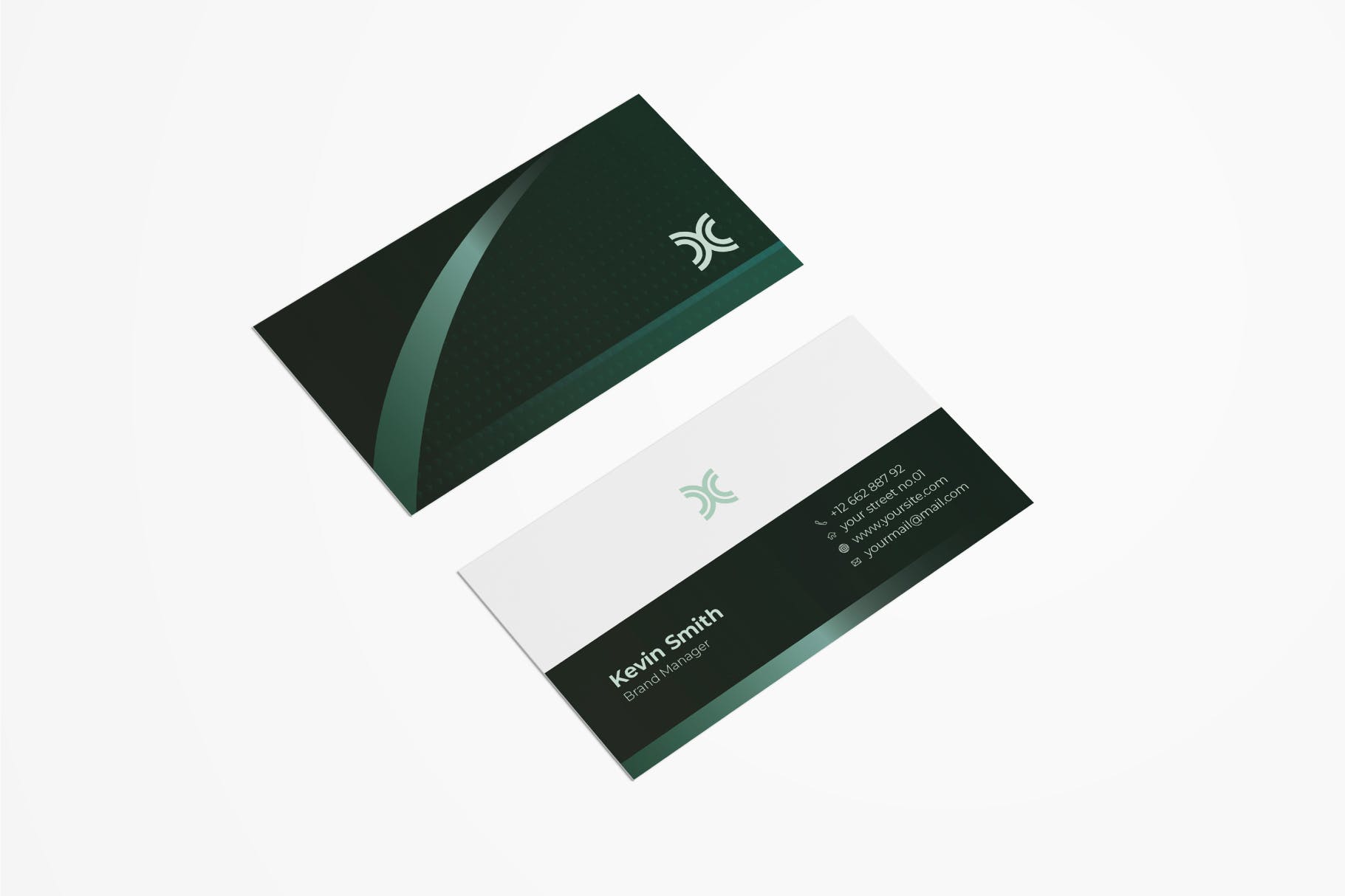 黑白配色标准企业素材库精选名片模板v54 Business Card Template.v54插图(1)