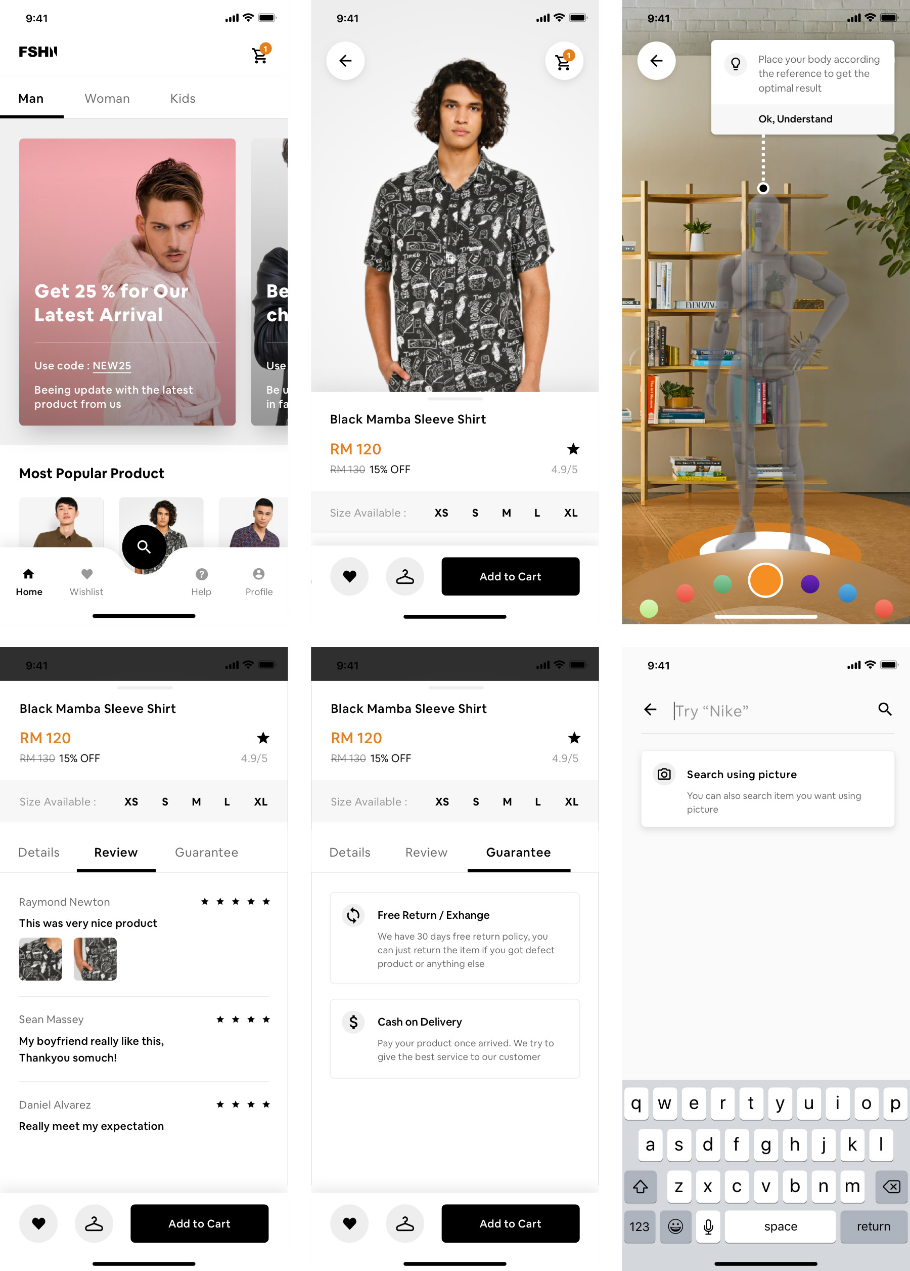 FSHN 时尚电商应用界面