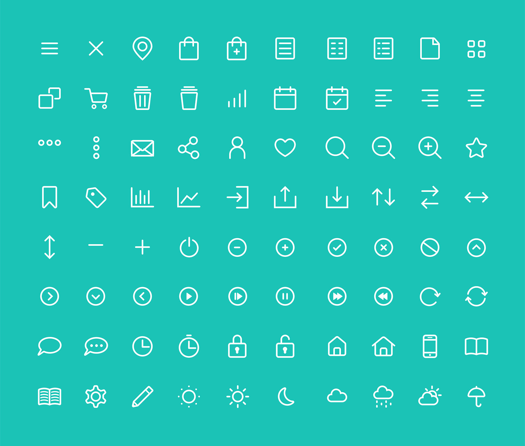 80 枚圆角线性图标