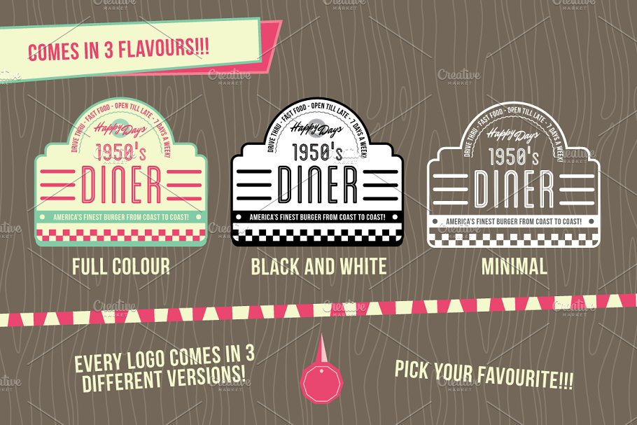 20世纪50年代复古店铺店面徽章和标志 1950s Storefront – Badges and Logos插图(3)