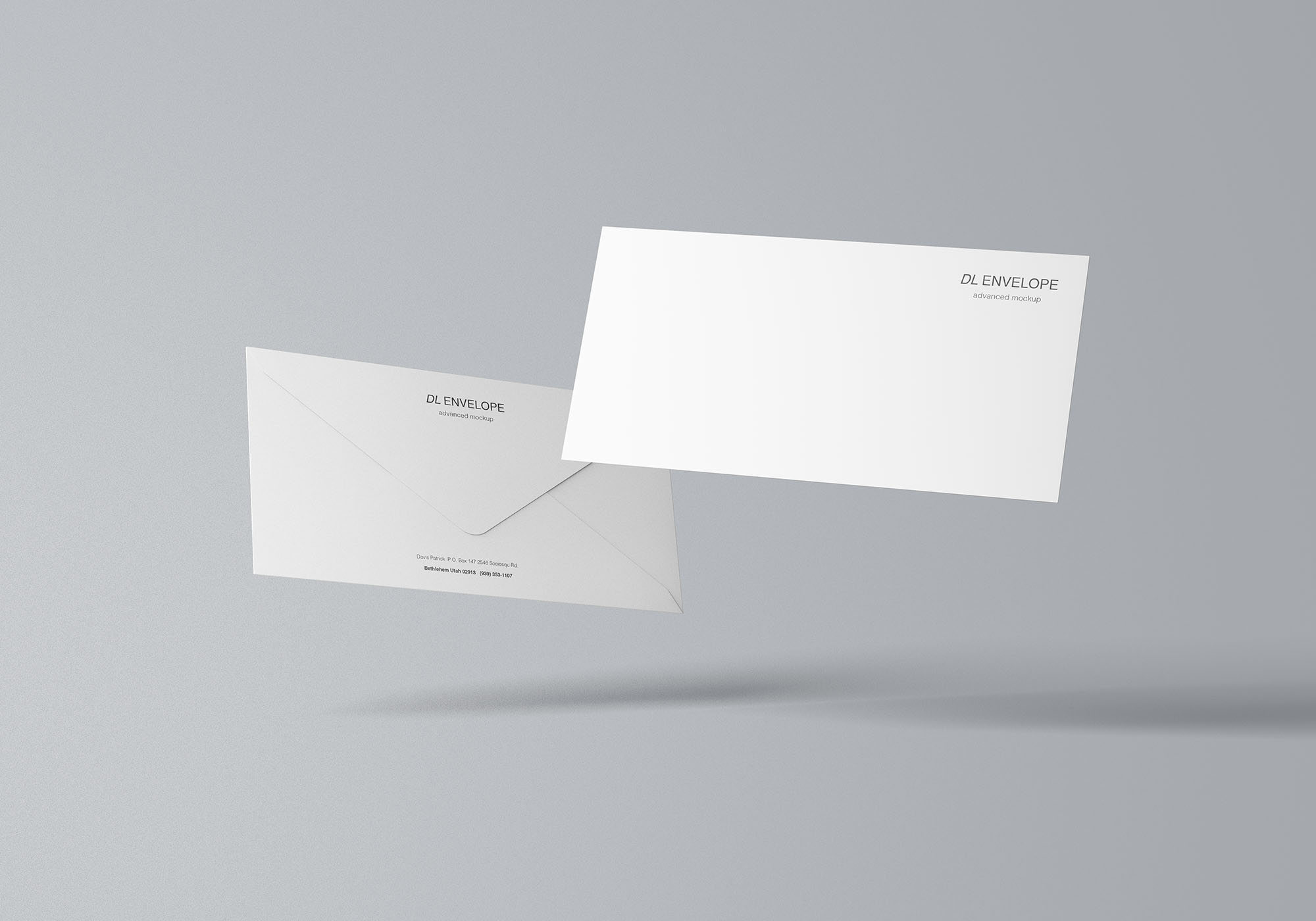 企业信封设计图样机模板 Baronial DL Envelope Mockup插图(7)