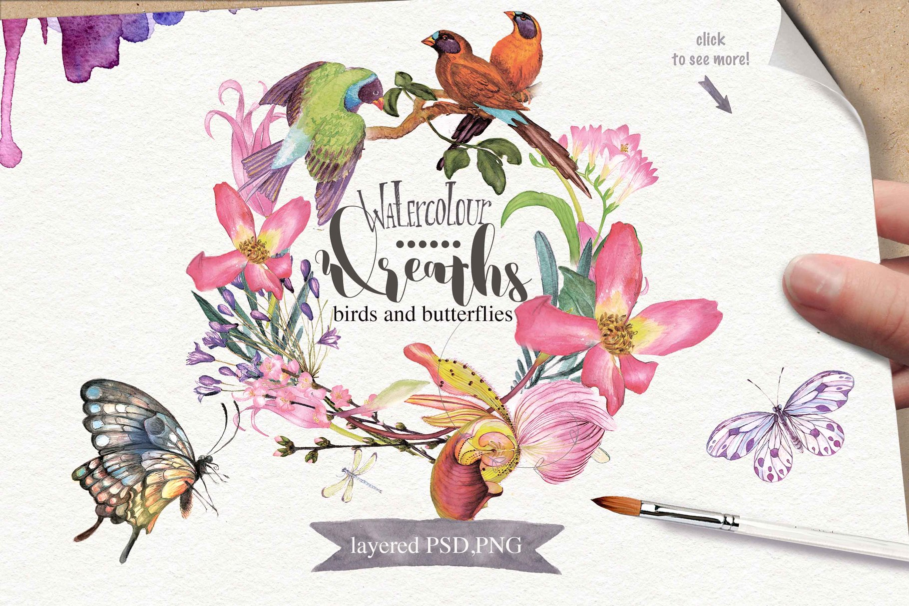 极力推荐：超级水彩元素设计素材包[2.5GB] Wildflowers pack 75 PNG插图(11)