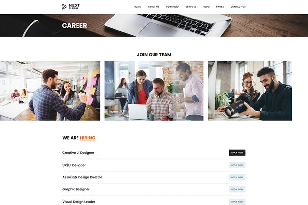 数字工作室&创意设计服务机构网站设计PSD模板 Digital Studio & Design Agency Portfolio Template插图(1)