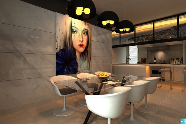 室内墙壁艺术海报框架样机Vol.1 Interior With Poster Frames Mockup Vol.1插图(6)