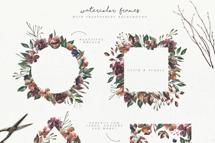 女性水彩花卉插画设计套装 Her Flowers Pro插图(5)