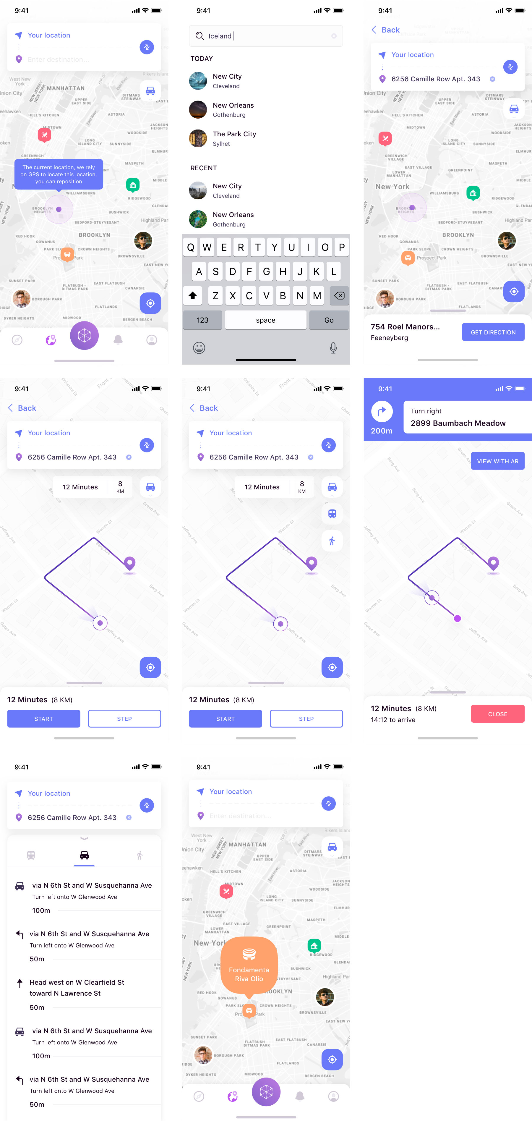 Eggplore 简约地图应用界面