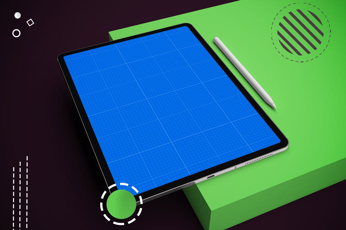 抽象设计风格iPad Pro平板电脑屏幕效果图素材库精选样机v2 Abstract iPad Pro V.2 Mockup插图(8)