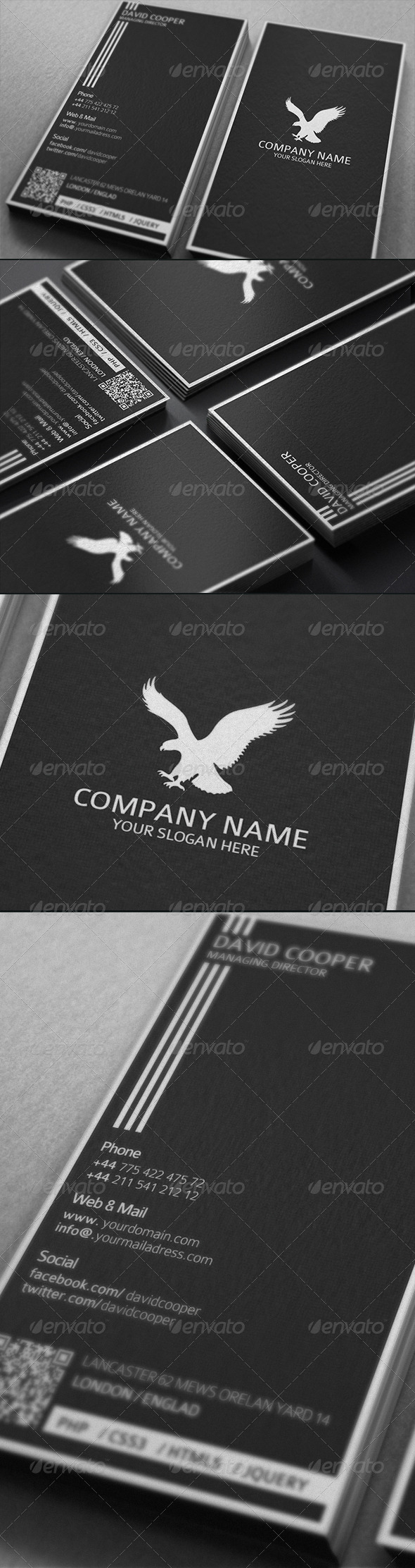 高端创意商务商业名片设计模板插图