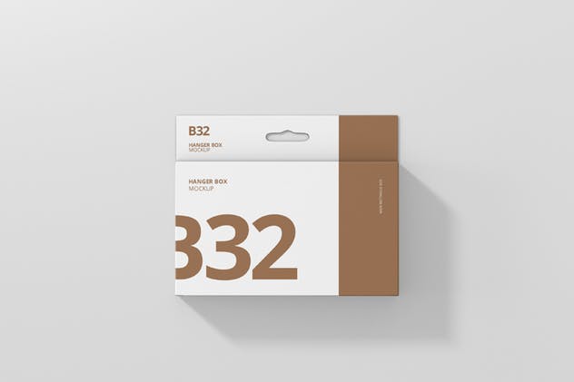 挂钩式宽边细长矩形盒子包装样机 Box Mockup – Wide Slim Rectangle Size with Hanger插图(3)