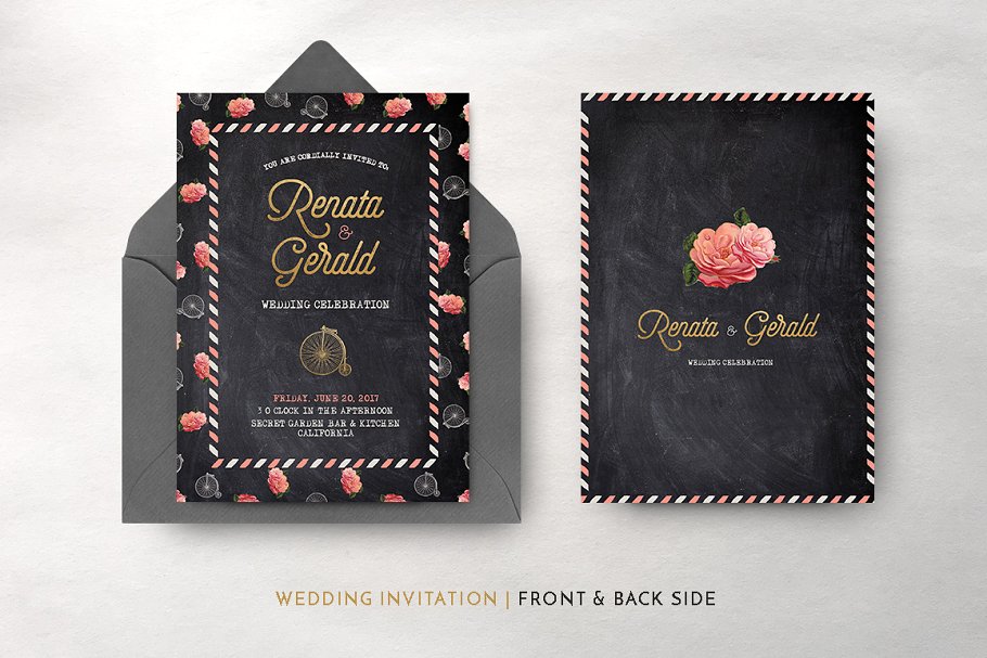 复古怀旧风格旅行婚礼设计物料素材 Vintage Travel Wedding Suite插图(16)