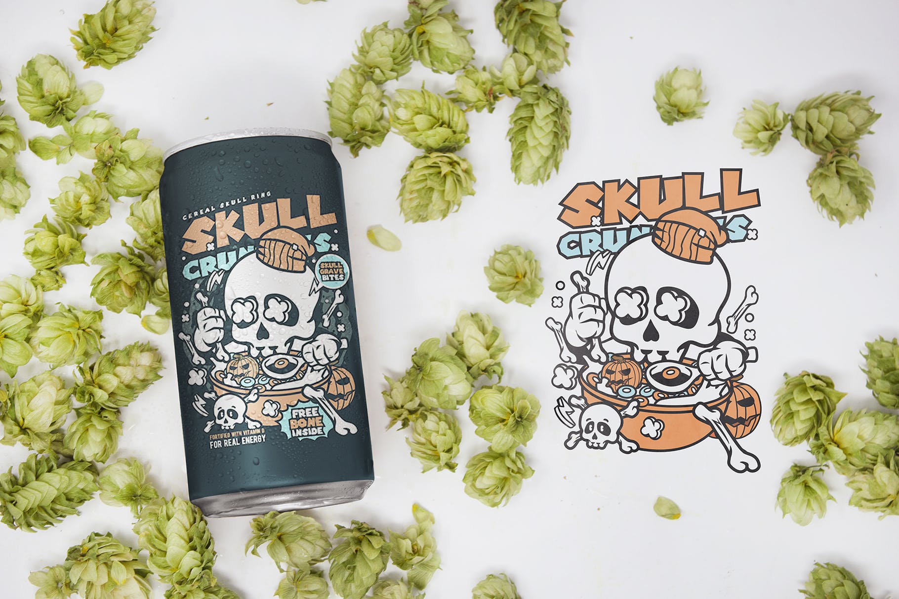 10盎司啤酒罐易拉罐外观设计效果图俯视图素材库精选 10oz Beer Can Mockup插图(1)