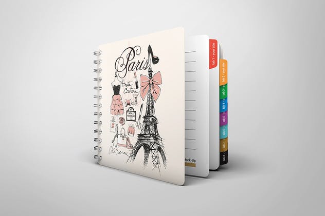 螺旋记事本设计样机素材库精选模板 Spiral Book Mock-Up插图(3)