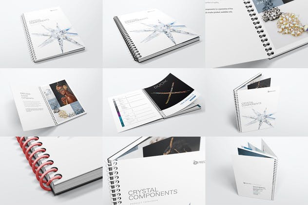 活页记事本印刷品样机套装 Spiral Book Binding Bundle Mockups插图(1)