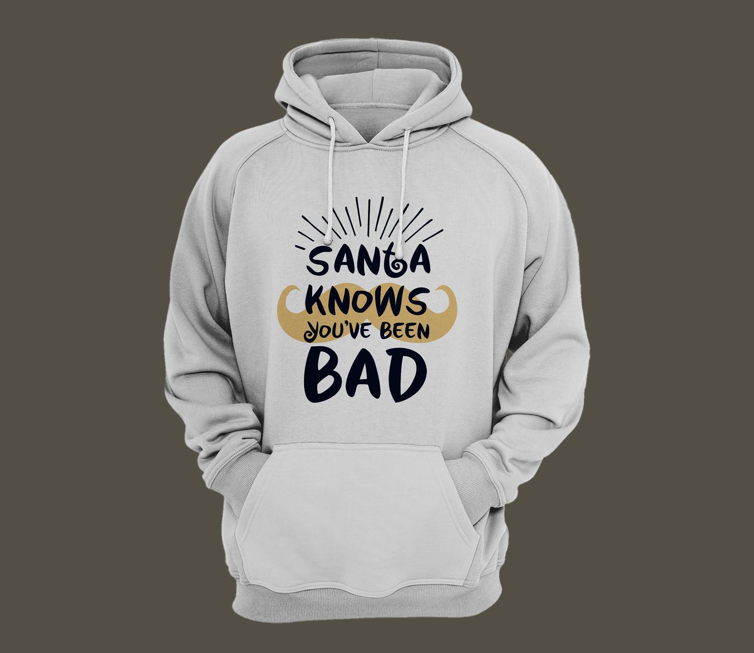 圣诞节主题T恤文字印花图案设计模板 Funny Christmas T-Shirt. Vector Print, Santa Quote插图(2)