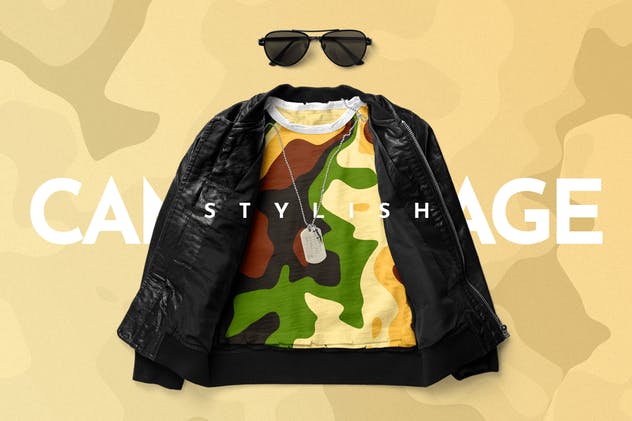 10款高清时尚迷彩纺织印花图案背景素材 Stylish Camouflage Backgrounds插图(1)