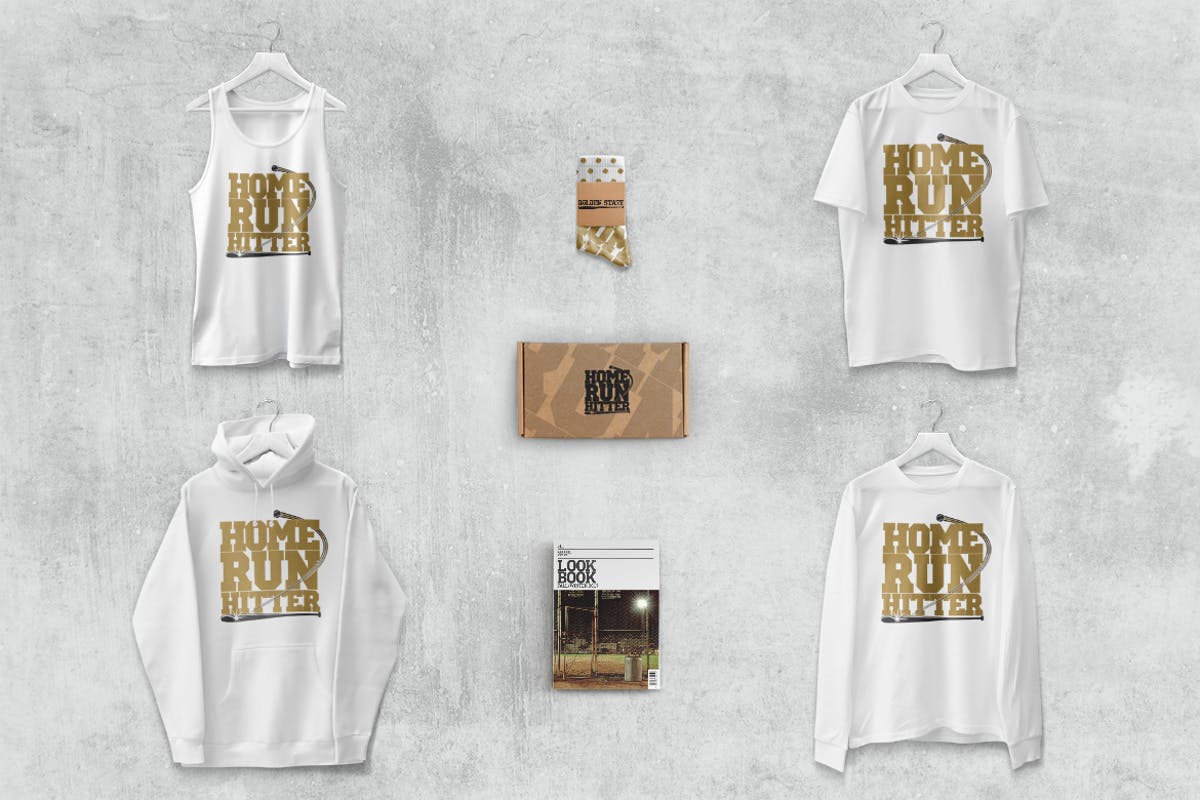 印花T恤/长袖/连帽衫样机套装 Tank T-shirt Long Sleeve Hoodie Mockup插图