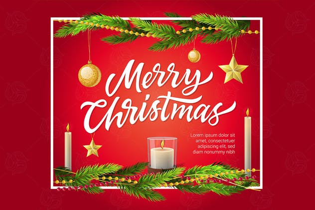 圣诞快乐矢量插画 Merry Christmas – vector realistic illustration插图(1)