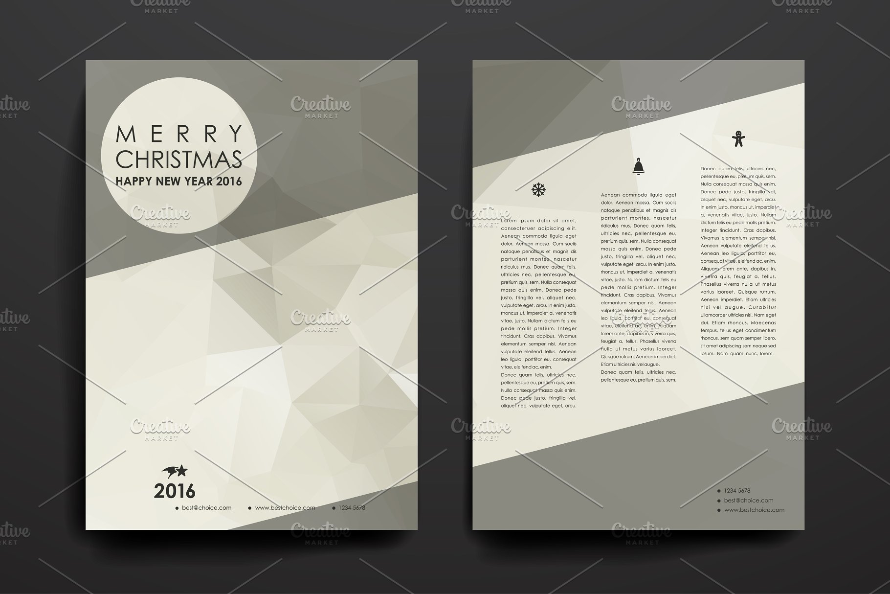 圣诞节主题小册子模板 Merry Christmas Brochures插图(8)