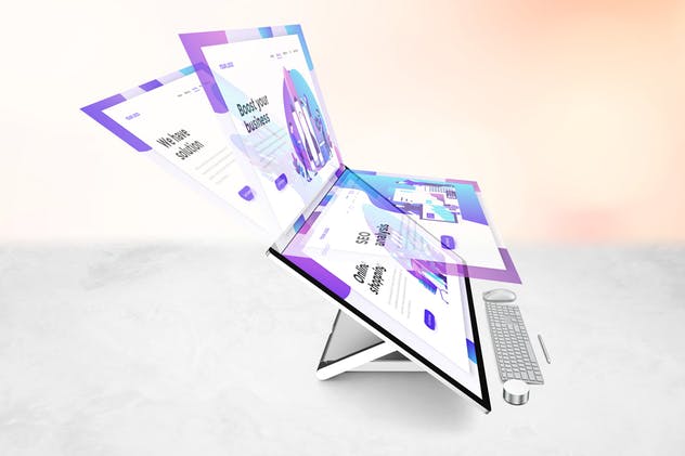 微软一体机电脑样机模板 Surface Studio Mockup V.2插图(6)