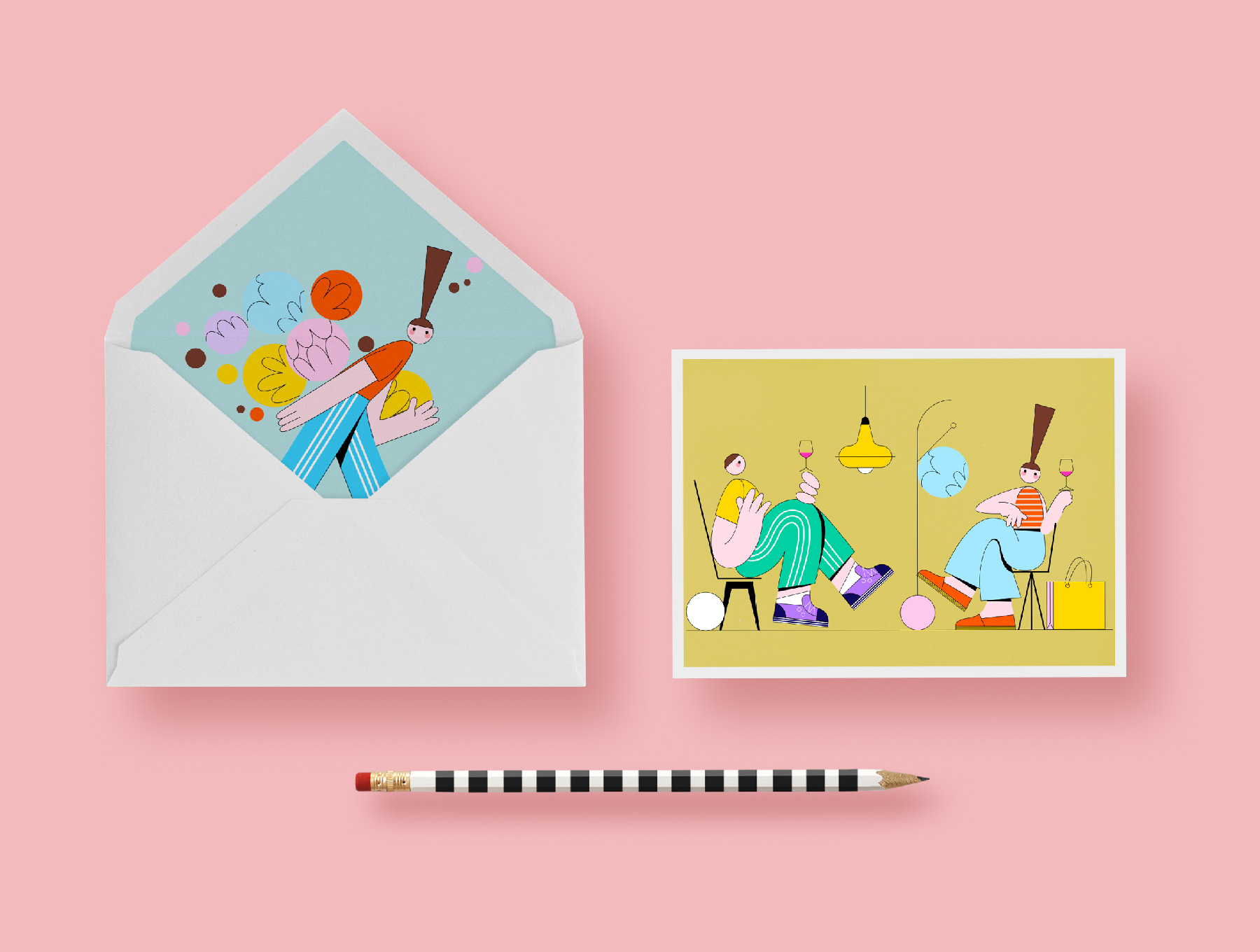 素材库下午茶：10个明亮多彩有趣的人物插画插图(1)